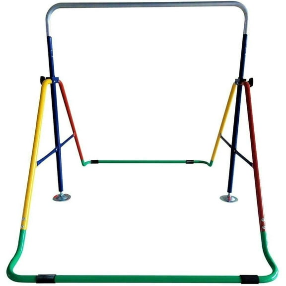 Kids Jungle Gym by Iron Bar Acrobatic Hanging Swinging Bar for Children Exercise Foldable Youth Bar Colorful