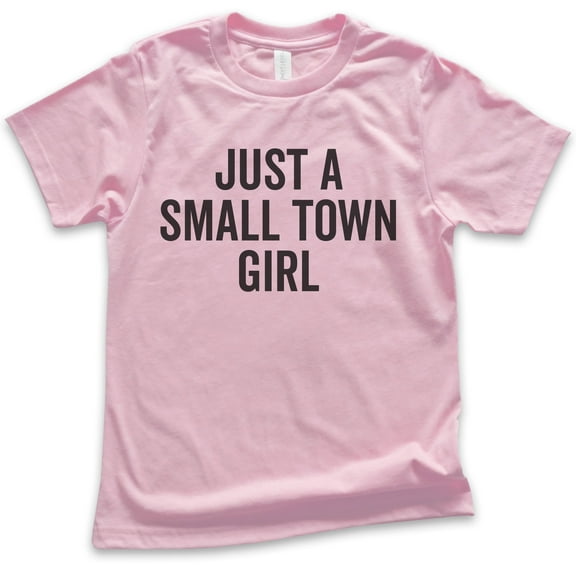 Kids Just A Small Town Girl Shirt, Youth Kids Girl T-Shirt, Small Town Shirt, Rural Shirt, Midwest Shirt, Light Pink, Medium