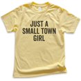thumbnail image 1 of Kids Just A Small Town Girl Shirt, Youth Kids Girl T-Shirt, Small Town Shirt, Rural Shirt, Midwest Shirt, Yellow, X-Small, 1 of 4