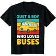 thumbnail image 1 of Kids Just a Boy who loves Buses Kids School Bus T-Shirt, 1 of 4