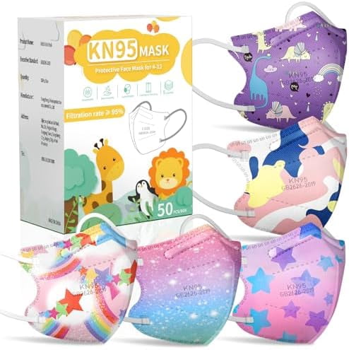 Kids KN95 Face Mask Disposable - 50 Pack KN 95 Kid Masks Children Small Size Breathable Girls Kids KN95 Unicorn Mask Mascaras KN95 Para Niños$$Tools & Hardware Other