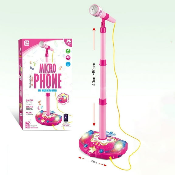 Kids Karaoke Machine with Lights,Microphone with Adjustable Stand Singing Karaoke Machine for Girls Boys (Pink)