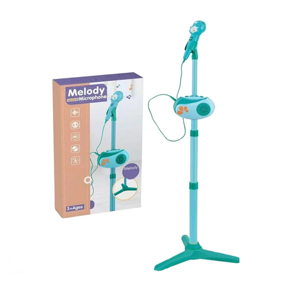 Kids Karaoke Machine with Stand,Karaoke Machine Kid,Kids Microphone with Flashing Stage Lights Adjustable Stand Gift for Age Children,Green