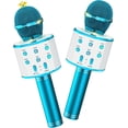 thumbnail image 1 of Kids Karaoke Microphone 2 Pack, Bluetooth Wireless Karaoke Microphone for Singing Portable Handheld Mic Speaker Machine, Kids Toys for Girls Boy Gift for Birthday Party, Home KTV(Blue), 1 of 12