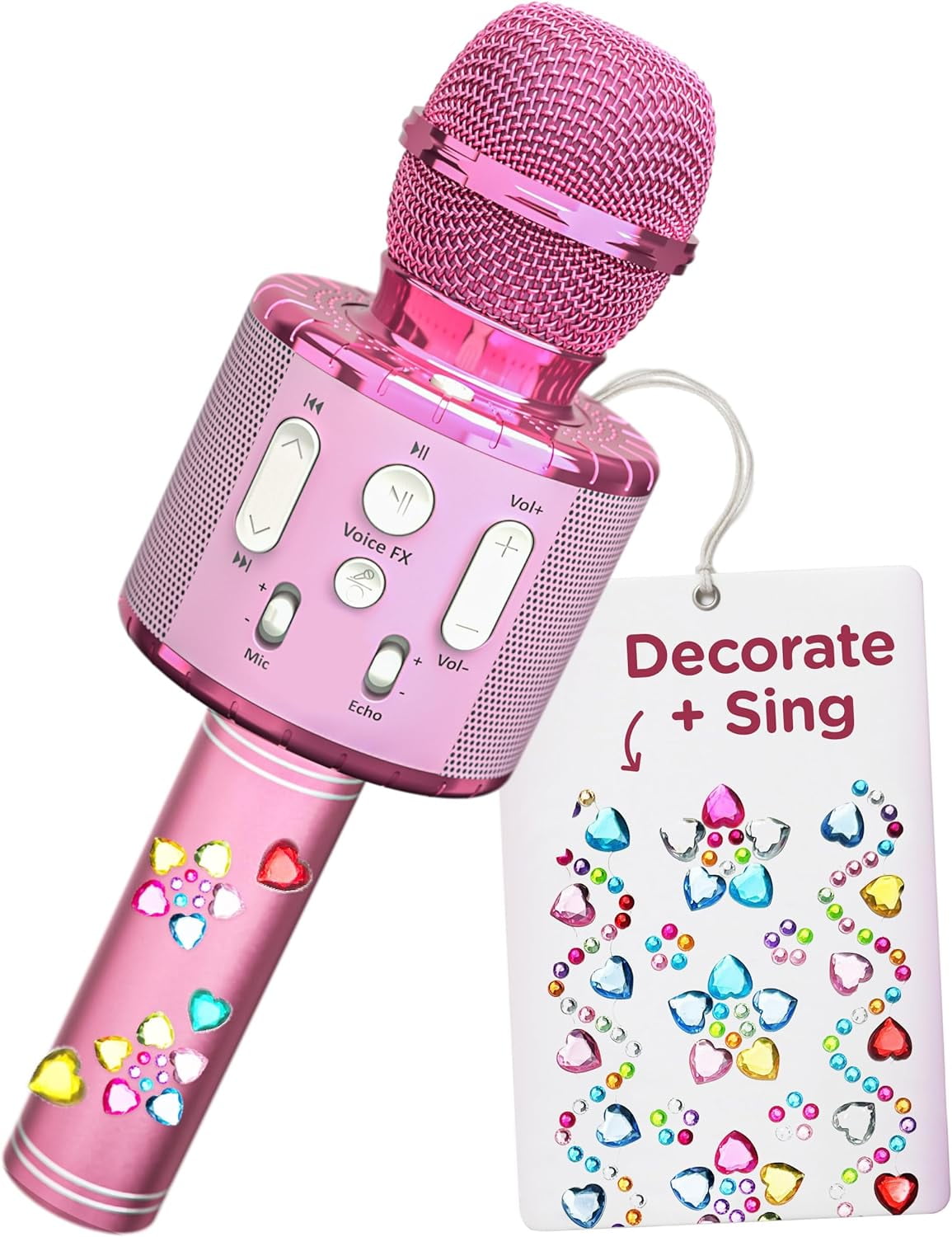 , Kids Karaoke Microphone | Personalize with Jewel Stickers | Birthday ...