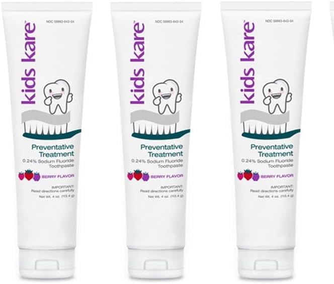 Kids Kare™ 0.24% Neutral Sodium Fluoride Toothpaste; Berry Flavor; 4 oz. Tube - 3 Pack