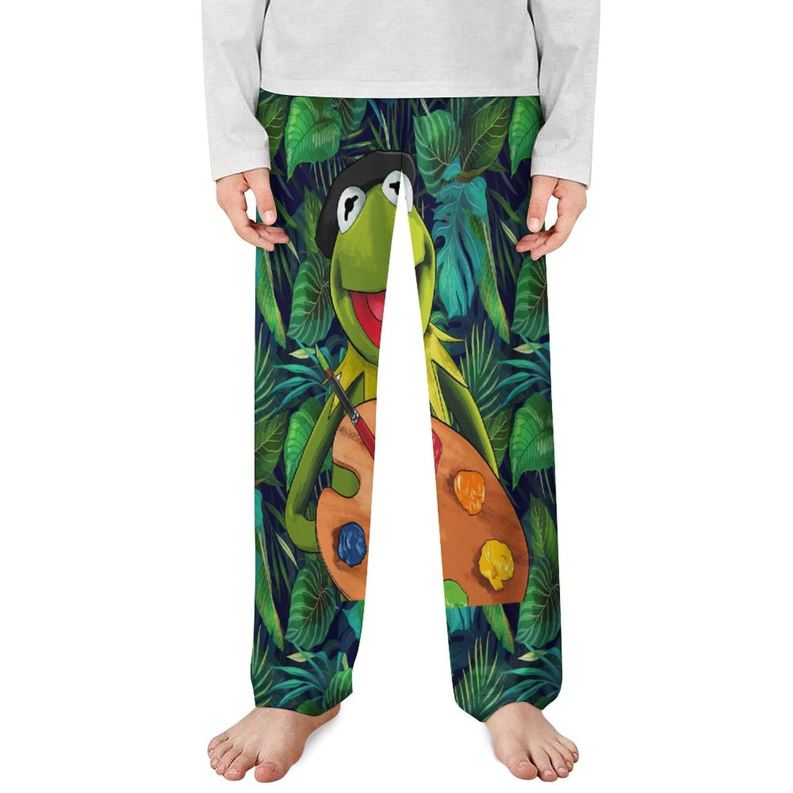 Kids Kermit The Frog Pajamas Pant Comfortable Drawstring Lounge Pajama Pants