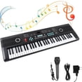 thumbnail image 1 of Kids Keyboard Piano, Portable 61 Keys Piano Keyboard for Beginners, Electronic Music Keyboard Kid Piano with Built-in Dual Speaker, Microphone and Adapter, for Boys Girls Ages 3-12, 1 of 9
