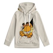 ENTERRY Kids Khaki Garfield Hoodie Sweatshirt for Boys Girls Pullover Hooded with Kangaroo Pocket, 6-7Y