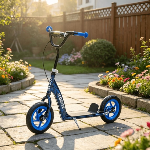 Kids Kick Scooter Blue with Adjustable Handlebar Non-Slip Footplate ...