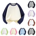 thumbnail image 1 of Kids Kids Baby Girls Boys Long Sleeve Shirts Raglan Shirt Baseball Tee Tops Top for Baby Girl 5-6 Years, 1 of 3