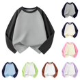 thumbnail image 1 of Kids Kids Baby Girls Boys Long Sleeve Shirts Raglan Shirt Baseball Tee Tops Top for Baby Girl 7-8 Years, 1 of 3