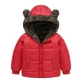 thumbnail image 1 of Kids Winter Coats for Kids Light Weight Water-Resistant Jacket Bear ears Hooded Puffer Jacket Toddler Boy Winter 3-4 Years, 1 of 4