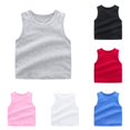 thumbnail image 1 of Kids Kids Girls Dance Tank Top Racerback Crop Tank Top Soild Sleeveless Sports Dance Top Ballet Gymnastics Dancewear 5t Undershirts Girls 4-5 Years, 1 of 3