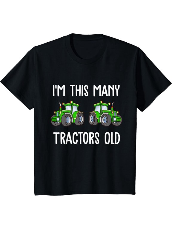 Kids Kids I'M This Many Tractors Old Boy 2Nd Birthday 2 Years Old T-Shirt , Vintage T-Shirt