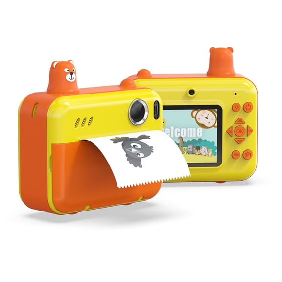 Kids Kids Instant Print Camera Kids Camera 1080P Digital Camera For Kids 2.36 Inch IPS Screen Dual Lens Built-in Battery With Thermal Printing Paper Neck Strap Birthday Festival