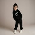 thumbnail image 1 of Kids Kids Sweatsuit Set for Girls,2 Piece Long Sleeve Black Hoodie Leggings Pants Winter Clothes Boys 4-5 Years Clothes Cute&nbsp;Boys Girls&nbsp;Clothing, 1 of 7