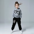 thumbnail image 1 of Kids Girls Boys Sweatsuit Set,2 Piece Long Sleeve Grey Hoodie Sweatshirt Jogger Set Winter Clothes Boys Jogger Set 5-6 Years Cute&nbsp;Boys Girls&nbsp;Clothing, 1 of 6