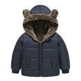 thumbnail image 1 of Kids Kids Winter Coat Lightweight Water-Resistant Fleece Bear ears Hooded Kids Down Jacket Winter Jacket 3-4 Years, 1 of 3