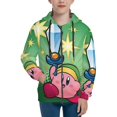 thumbnail image 1 of Kids Kirby Hoodie 3d Printed Zip Up Hooded Sweatshirt With Pocket For Boys Girls, 1 of 1