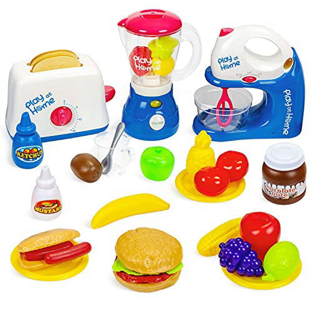 Play Kitchen Accessories Wooden Mixer Set Pretend Play Food Sets for Kids  Role Play Toys for Girls and Boys (Mixer Set)