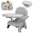 thumbnail image 1 of Baby Portable Booster Seat Adjustable Folding Baby Feeding Seat Toddler Chair for for Children up to 33 lbs, Gray, 1 of 7