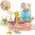 thumbnail image 1 of Kids Kitchen Sink Toys, Children Electric Dishwasher Playing Set , Upgraded Faucet, Pool Floating Fishing Toys and Automatic Water Cycle System, Pretend Role Play Toys for Boys Girls, Pink, 1 of 10