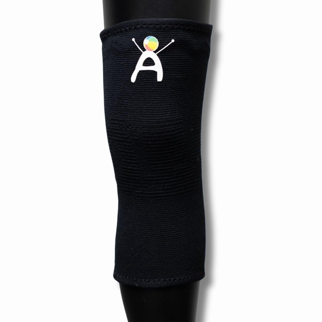 Kids Knee Brace Sleeve – Youth Knee Compression Support for Children | Knee Pain Relief & Sports Use – Boys & Girls Sizes for Basketball, Gymnastics, & Everyday Wear (1, Black, Medium)