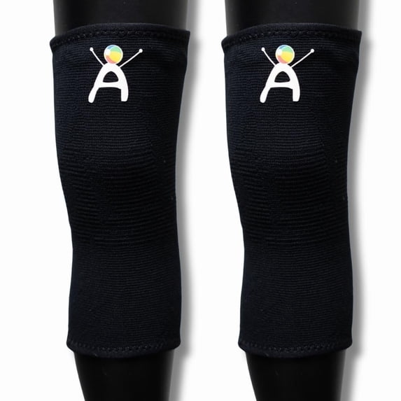 Kids Knee Brace Sleeve – Youth Knee Compression Support for Children | Knee Pain Relief & Sports Use – Boys & Girls Sizes for Basketball, Gymnastics, & Everyday Wear (2, Black, Medium)