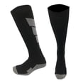 thumbnail image 1 of Kids Knee-High Soccer Socks for Boys and Girls Thick Terry Cushioned Grip Dot Breathable Ribbed Cuff Youth Training Competition Long Football Socks Black 6-13 Years, 1 of 3