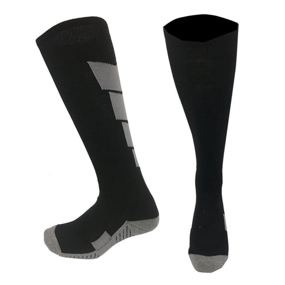 Kids Knee-High Soccer Socks for Boys and Girls Thick Terry Cushioned Grip Dot Breathable Ribbed Cuff Youth Training Competition Long Football Socks Black 6-13 Years