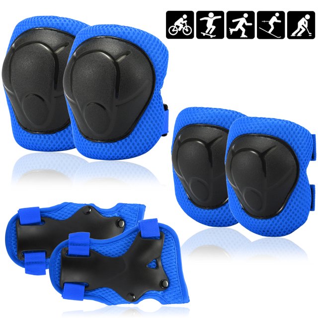 Kids Knee Pads Set 6 in 1 Protective Gear Kit Knee Elbow Pads with