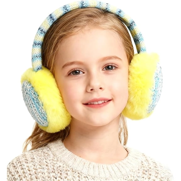 Kids Knit Ear Muffs Plush Warm Ear Muffs Winter Cold Weather Ear Warmer for Boys Girls