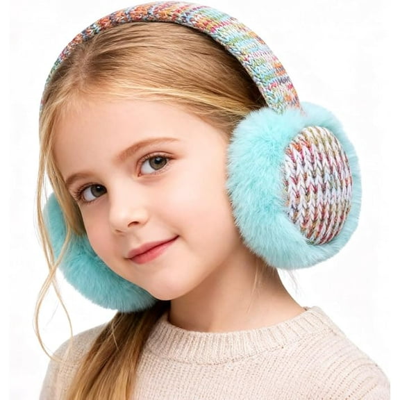 Kids Knit Ear Muffs Plush Warm Ear Muffs Winter Cold Weather Ear Warmer for Boys Girls