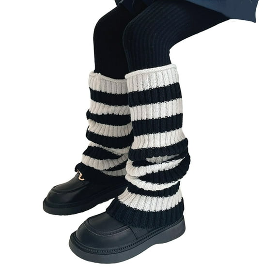 Kids Knit Leg Warmers Trendy Medium Length Socks Fashionable Warm Long Stockings for Outdoor Activities Daily School