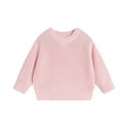 thumbnail image 1 of Kids Knit Pullover Sweater Crewneck Long Sleeve Soft Breathable Lightweight Toddler Jumper for Girls Daily Wear, 1 of 3