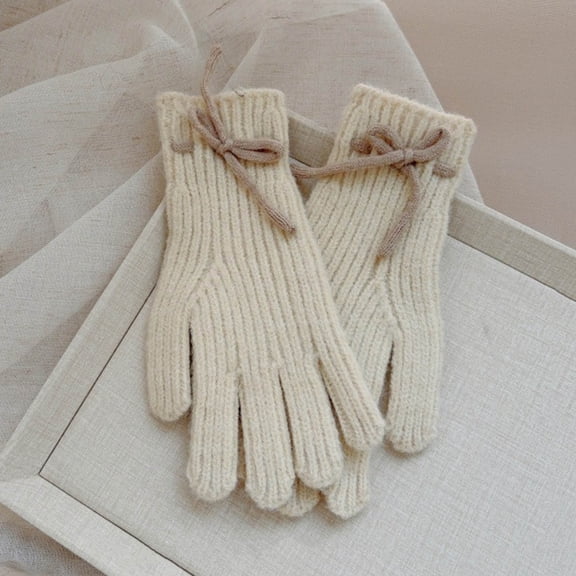 Kids Knitted Gloves Winter Stretchy Warm Gloves for Kids Full Finger Mittens for Children Boys Girls 5-12 Year