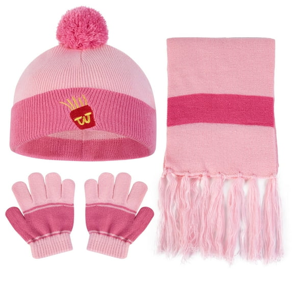 Kids Knitted Hat Scarf-Vbiger 3 Pieces/Set Cartoon Kids Winter Knitted Scarf Gloves Hat Sets Beanie Gloves Girls Boys