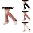 thumbnail image 1 of Kids Knitted Leg Warmers, Loose Knee-High Socks for Girls, Thick Winter Ankle Warmers, Long Leg Warmer Socks for Women, 1 of 6