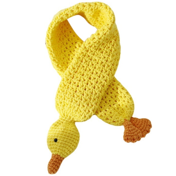 Kids' Cartoon Duck Scarf Handmade Woolen Crochet Knitted Scarves Wrap Neck Warmer for Outdoor Activity and Photoshoots