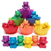 Kids Korner Counting Bears Color Sorting Toy - Educational Fine Motor Skills Set - 48 Pieces