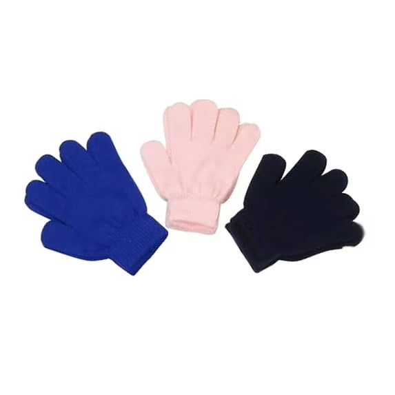 Kids Korner Unisex Magic Stretch Children's Gloves 3-Pack Kids Ages 4-7 years