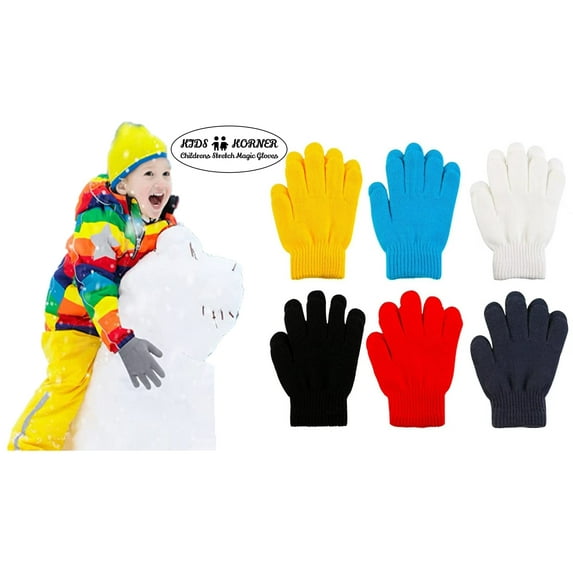 Kids Korner Unisex Stretch Children's Magic Gloves 6-Pack Size: Kids Ages 4-7 years