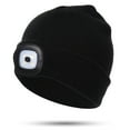thumbnail image 1 of Kids LED Beanie Hat with Light, Gifts for Children Boys Girls Winter Soft Knitted Warm Lighted Hat USB Rechargeable 4 LED High Brightness Headlamp Cap (Black), 1 of 9