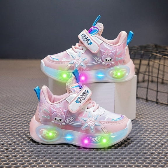 Kids LED Light Up Sneakers Girls Running Shoes Lightweight Sport Outdoor Walking Shoes for Girls Christmas Birthday Children Show Gift (Toddler/Little Kid/Big Kid) 