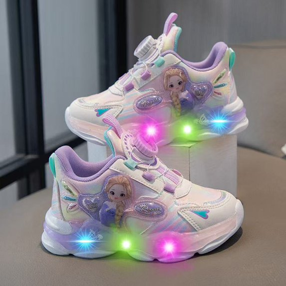 Kids LED Light Up Sneakers Girls Running Shoes Lightweight Sport Outdoor Walking Shoes for Girls Christmas Birthday Children Show Gift (Toddler/Little Kid/Big Kid) 