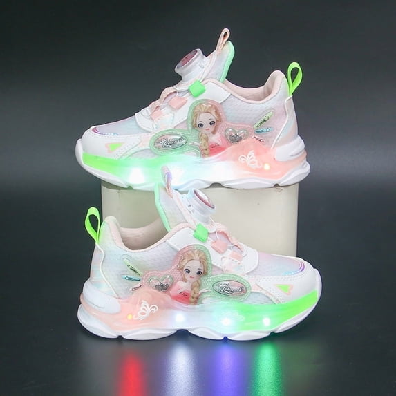 Kids LED Light Up Sneakers Girls Running Shoes Lightweight Sport Outdoor Walking Shoes for Girls Christmas Birthday Children Show Gift (Toddler/Little Kid/Big Kid) 