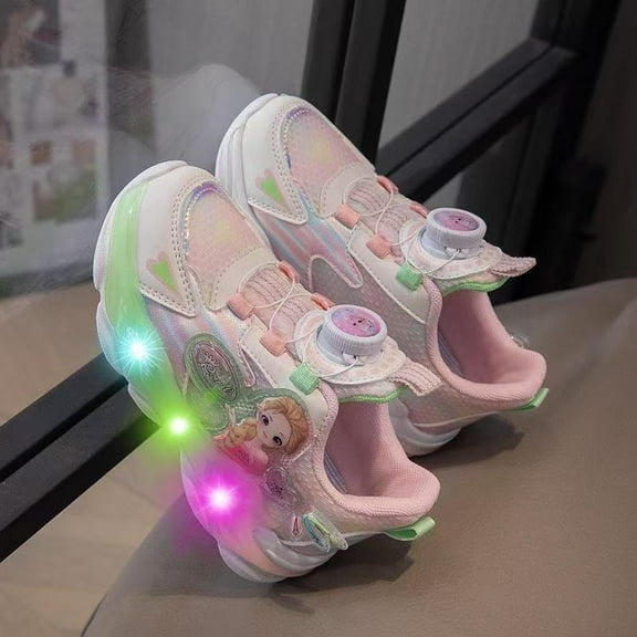 Kids LED Light Up Sneakers Girls Running Shoes Lightweight Sport Outdoor Walking Shoes for Girls Christmas Birthday Children Show Gift (Toddler/Little Kid/Big Kid) ﻿