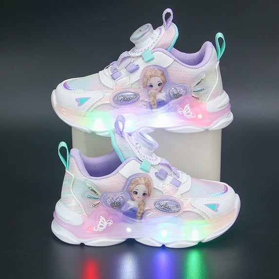 Kids LED Light Up Sneakers Girls Running Shoes Lightweight Sport Outdoor Walking Shoes for Girls Christmas Birthday Children Show Gift (Toddler/Little Kid/Big Kid) 