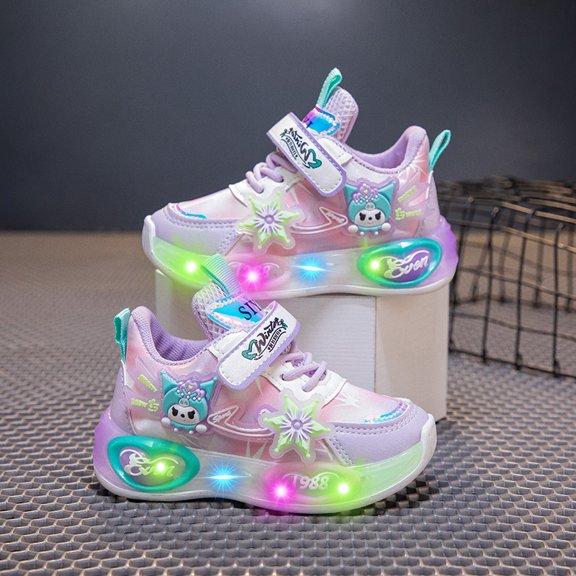 Kids LED Light Up Sneakers Girls Running Shoes Lightweight Sport Outdoor Walking Shoes for Girls Christmas Birthday Children Show Gift (Toddler/Little Kid/Big Kid) 